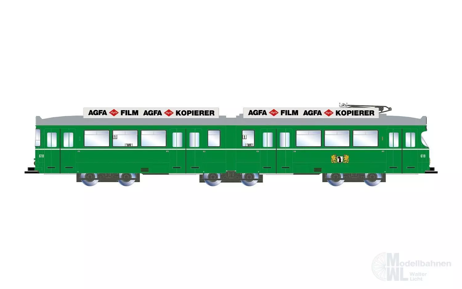 Arnold 2692S - Straßenbahn Diewag Basel grün Ep.IV/V N 1:160 Sound