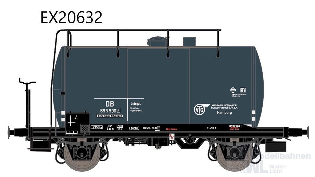Exact Train 20632 - Kesselwagen DB Ep.III 30m3 VTG Typ Uerdinger H0/GL Exact Train 20632 - Kesselwagen DB Ep.III 30m3 VTG Typ Uerdinger H0/GL