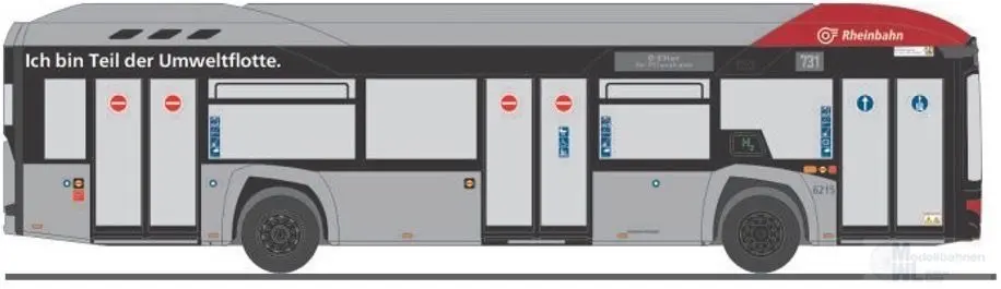Rietze 77024 - Solaris Urbino 12´19 Hydrogen Rheinbahn Düsseldorf H0 1:87