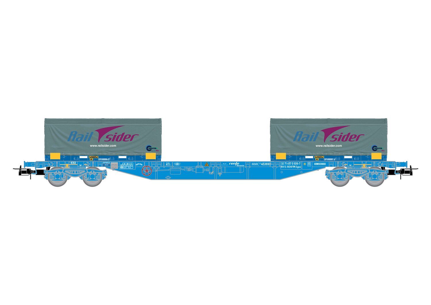 Electrotren 6063 - Containertragwagen RENFE Ep.VI Rail Sider H0/GL
