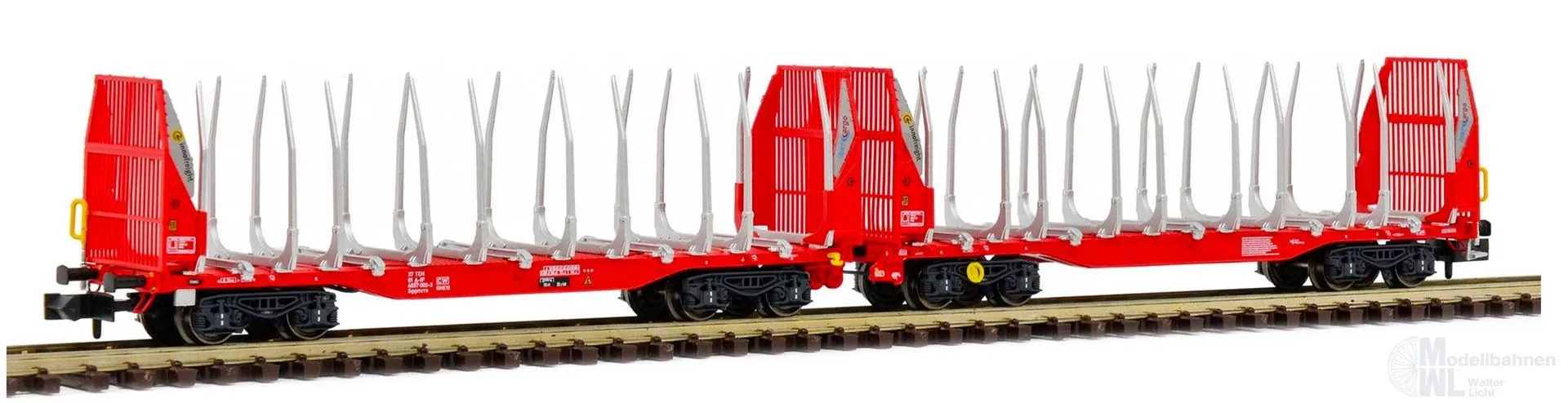 Sudexpress N657002 - Holztransportwagen Ibercargo Ep.VI Sggmrrs 90 rot N 1:160