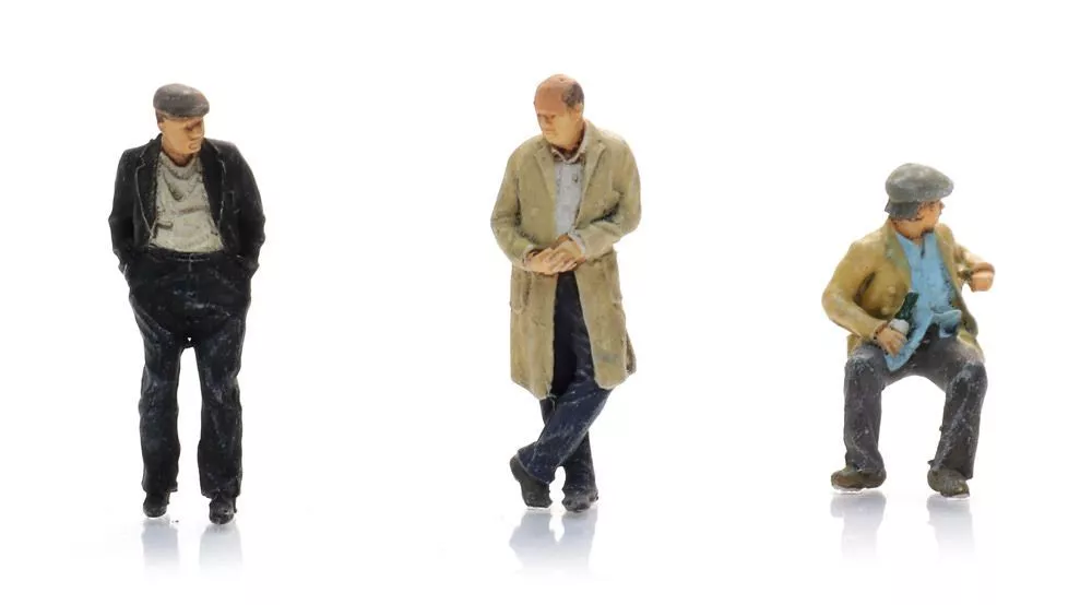 ARTITEC b.v. 5870053 - Herumlungernde Männer 3 Figuren H0 1:87