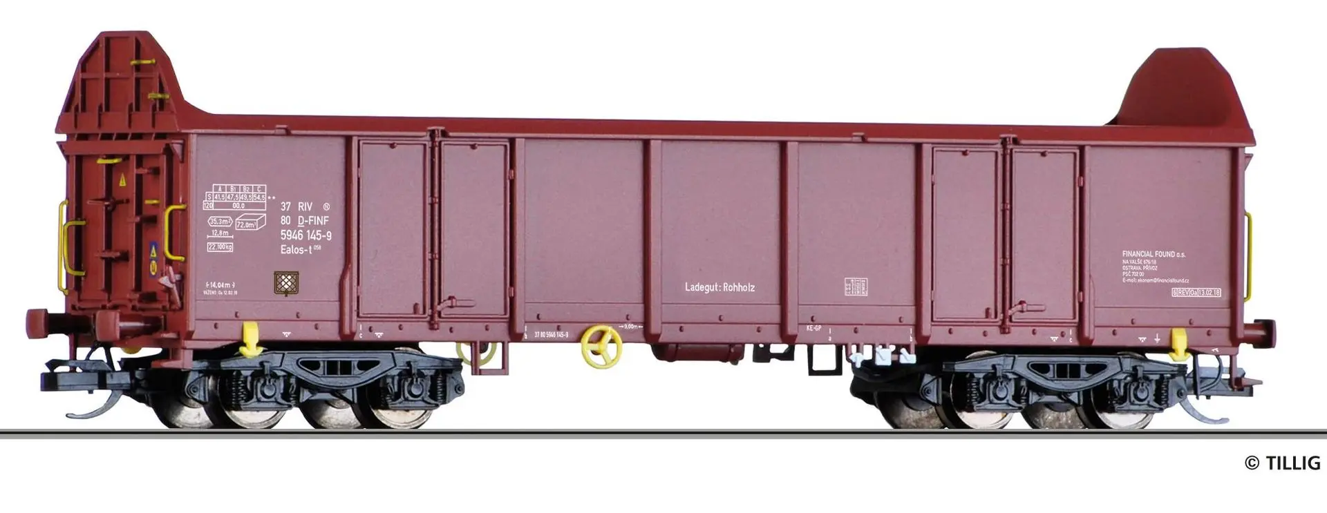 Tillig 15278 - Güterwagen offen CZ Ep.VI Ealos-t TT 1:120