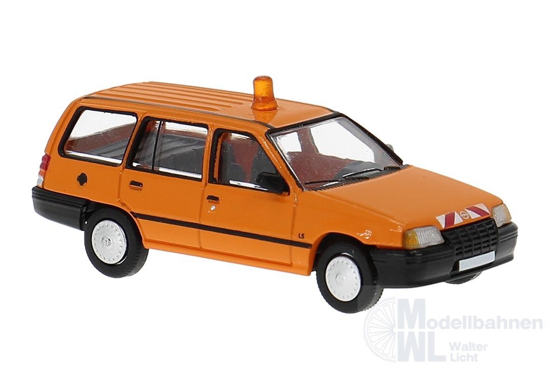 PCX-Models 871456 - Opel Kadett E Caravan orange Kommunal mit Rundumleuchte 1985 H0 1:87