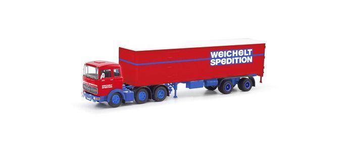 Herpa 87MBS026444 - Mercedes-Benz LPS 2032 Koffersattelzug Weichelt Spedition H0 1:87