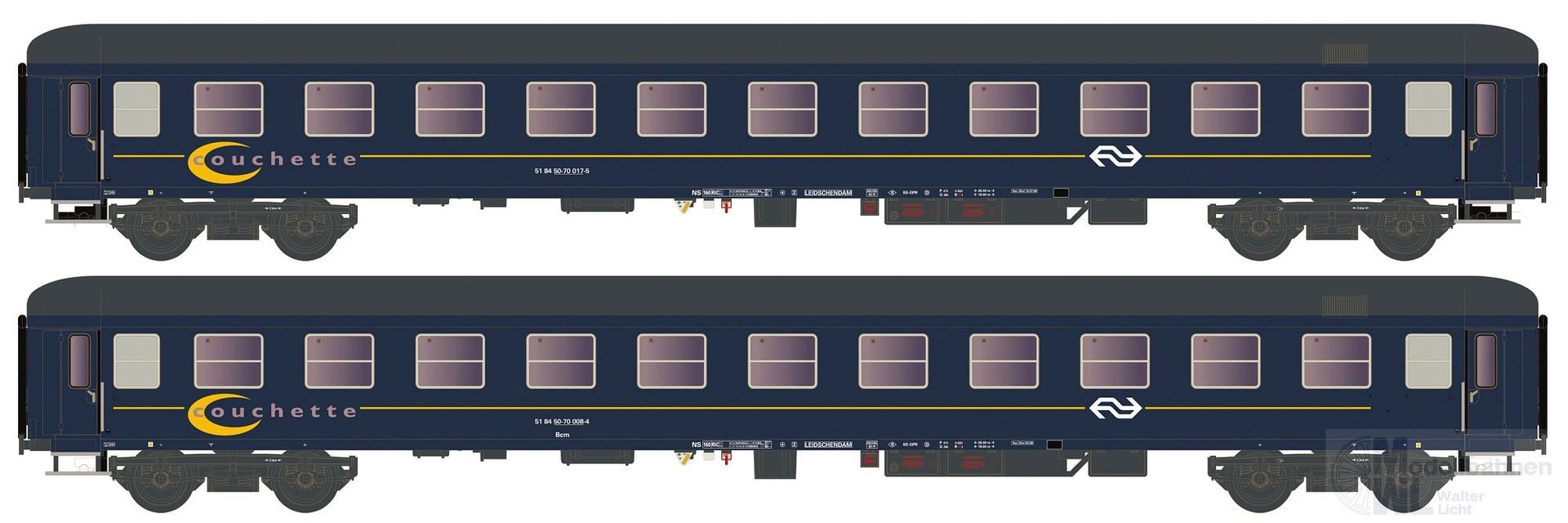 Hobbytrain 22214 - Liegewagen Set NS Couchette Ep.V Bcm 246 2.tlg. N 1:160
