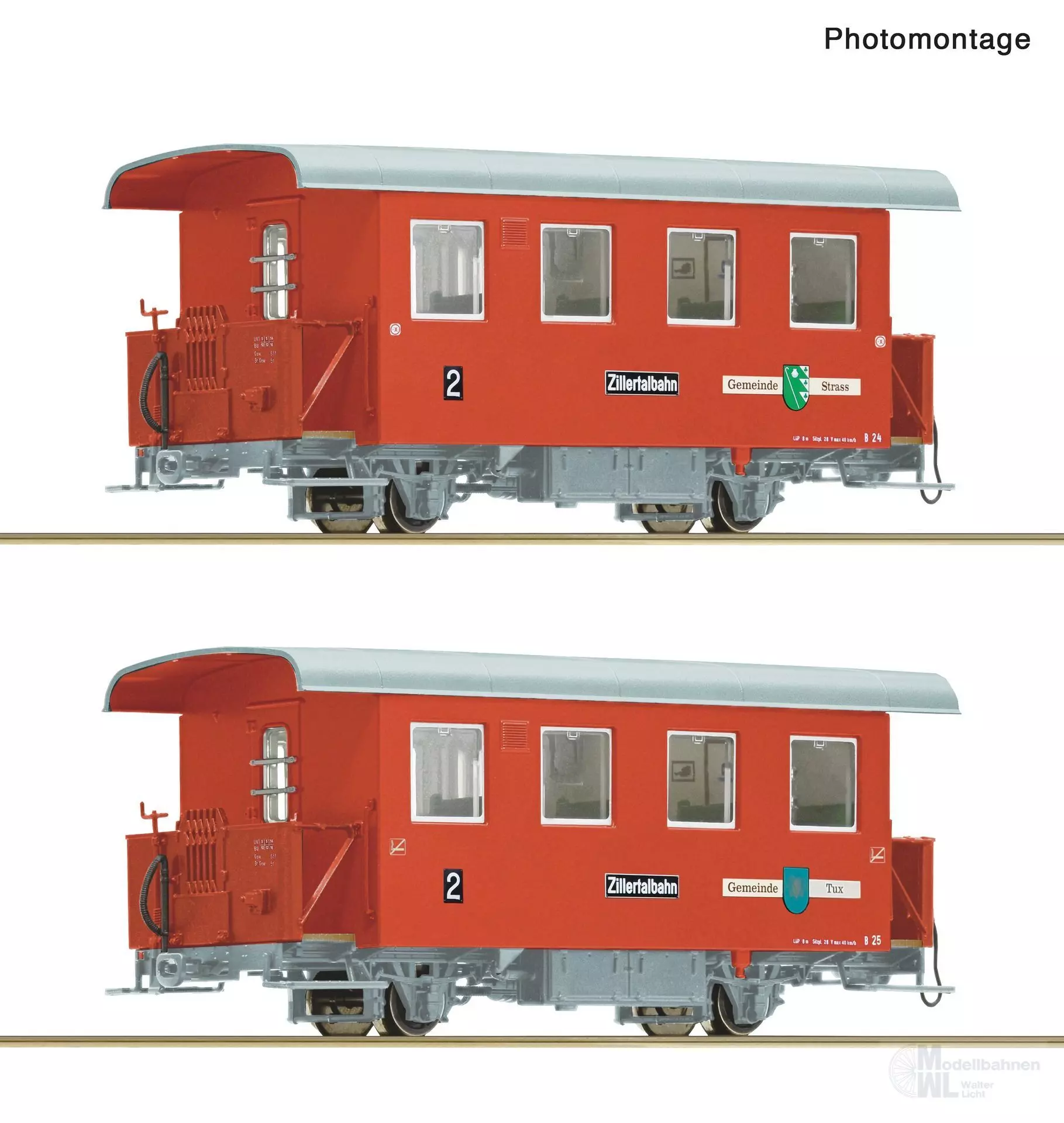 Roco 6240003 - Personenwagen Set Zillertalbahn Ep.VI 2.tlg. H0e