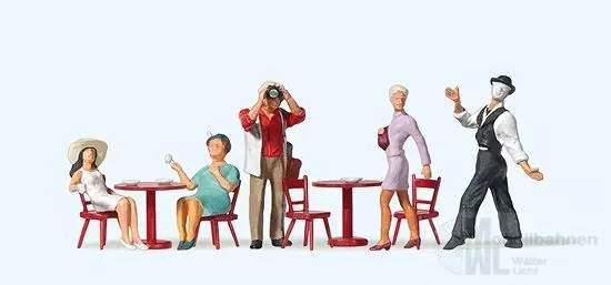 Preiser 10348 - Pantomime, Gäste im Straßenca H0 1:87