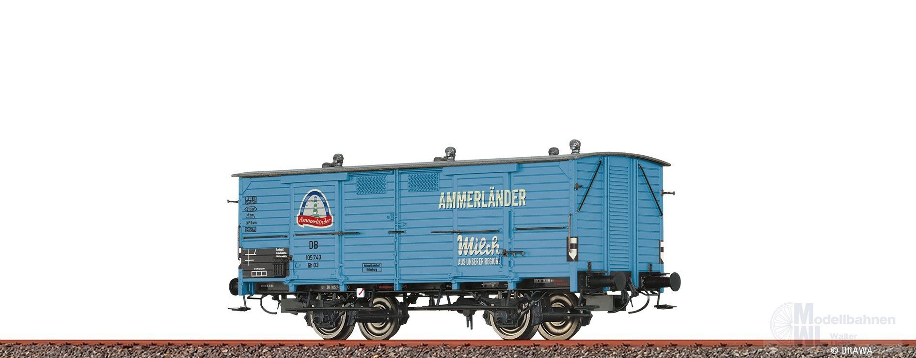 Brawa 50979 - Milchwagen DB Ep.IIIMolkerei Ammerländer Gh03 H0/GL Brawa 50979 - Milchwagen DB Ep.IIIMolkerei Ammerländer Gh03 H0/GL