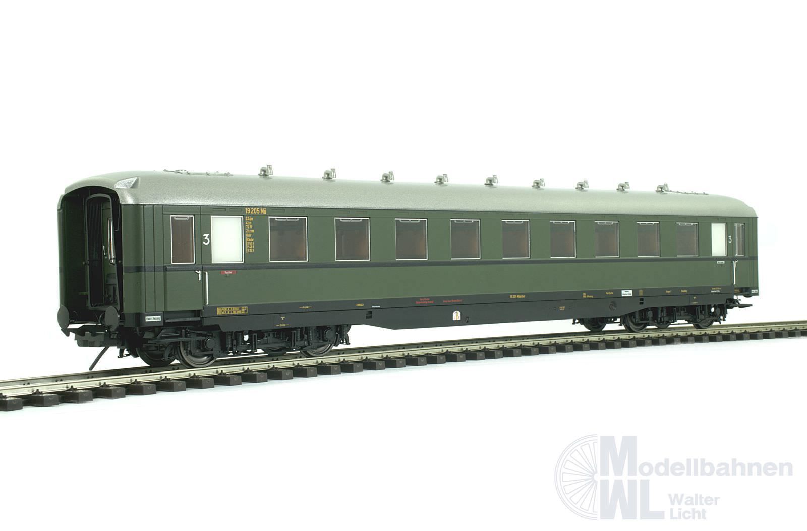 Lenz 41261-01 - Schürzenwagen DB Ep.III 3.Kl. C4ü-38 flaschengrün Spur 0