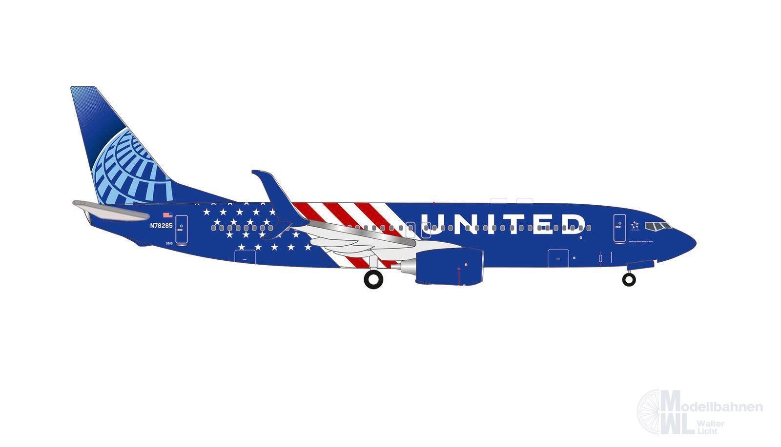 Herpa 539913 - Boeing 737-800 United America 250 Jahre Unabhängigkeit 1:500