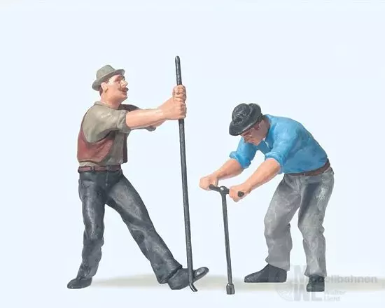 Preiser 45009 - 2 Gleisbauarbeiter mit T-Schl Spur G