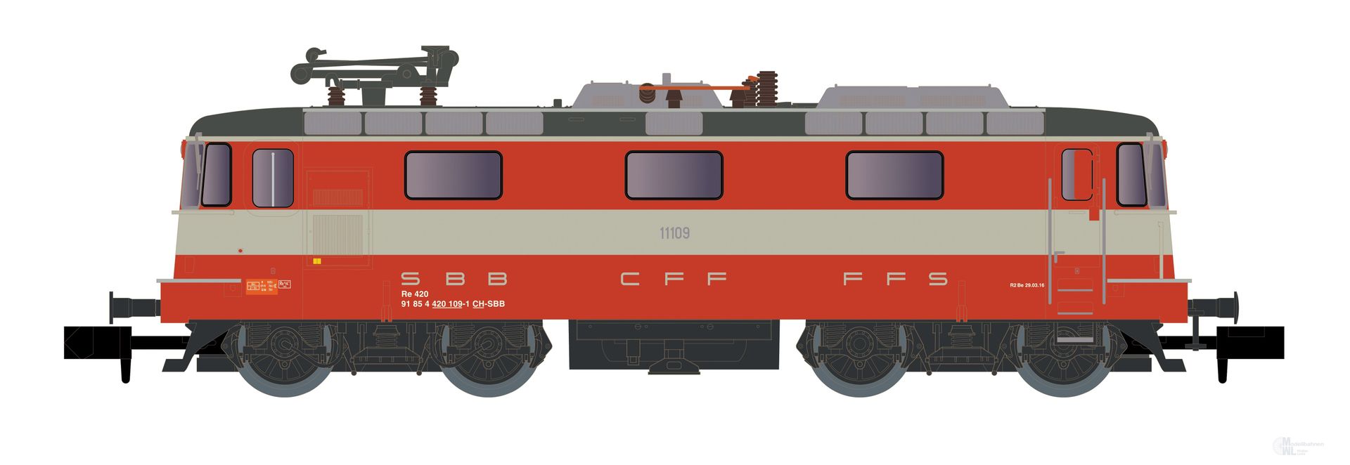 Hobbytrain 3029 - E-Lok Re 4/4 II SBB Ep.VI 11109 Swiss Express N 1:160 Hobbytrain 3029 - E-Lok Re 4/4 II SBB Ep.VI 11109 Swiss Express N 1:160