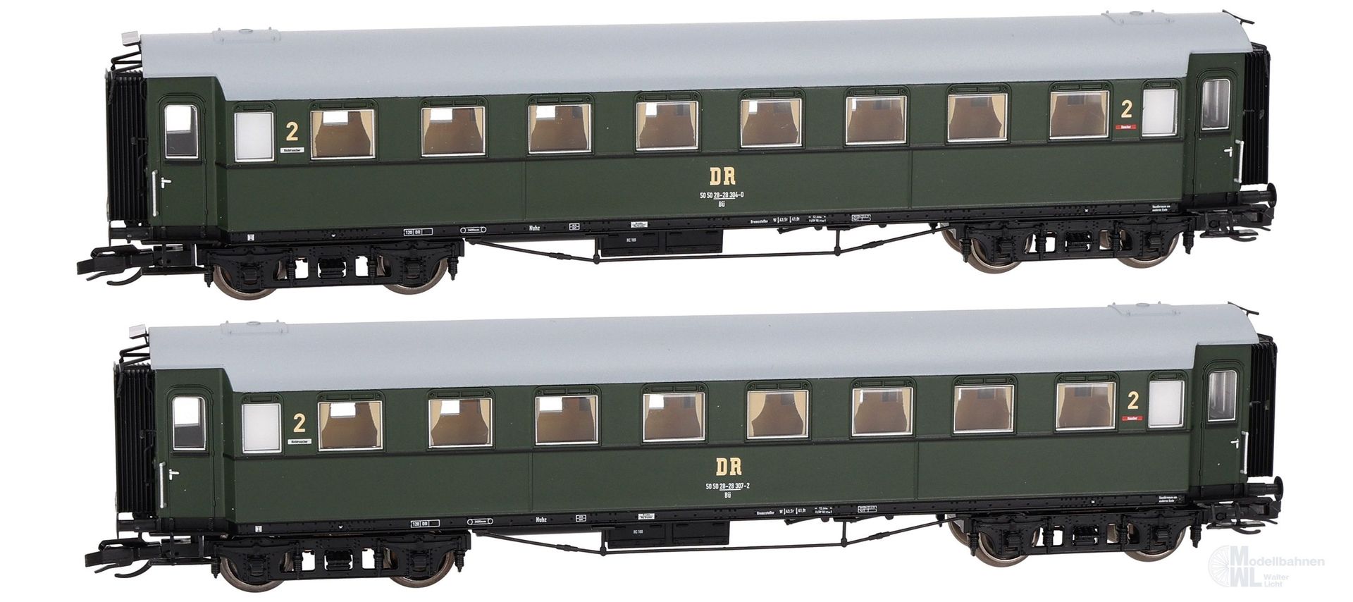Saxonia Modellbau 120195 - Personenwagen Set DR Ep.IV C4Ü Sa 07 2.tlg. TT 1:120