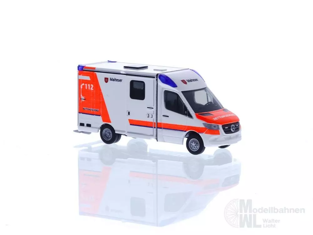 Rietze 76147 - Mercedes-Benz Strobel RTW ´18 Malteser Simmerath H0 1:87