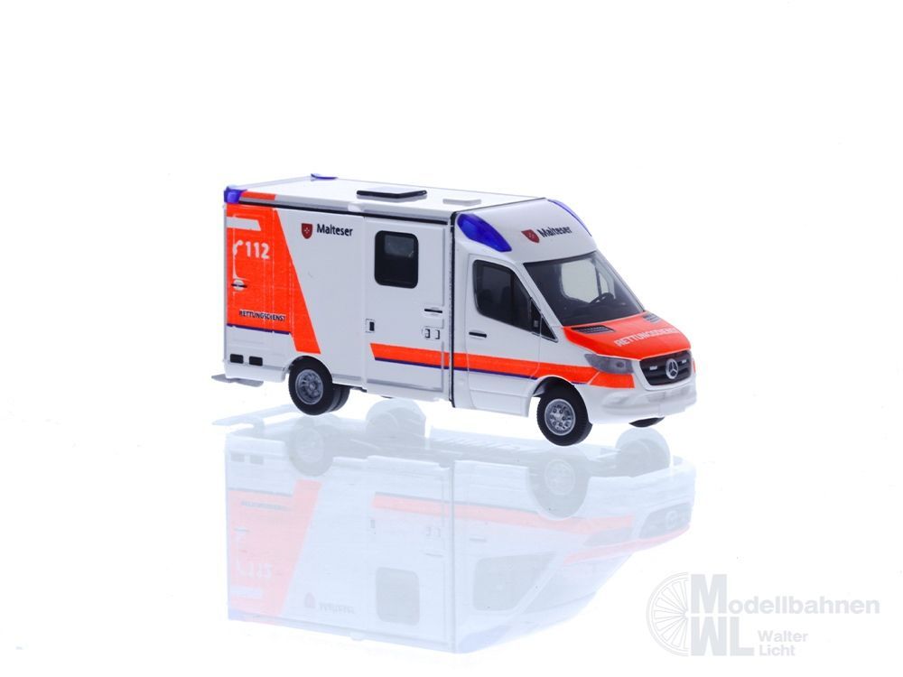 Rietze 76147 - Mercedes-Benz Strobel RTW ´18 Malteser Simmerath H0 1:87
