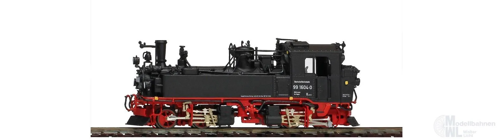 Bemo 1016838 - Dampflok BR 99 1604-0 DR Ep.IV sä IV K Museumslok Radebeul Fertigmodell H0e