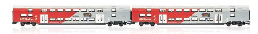 Jägerndorfer Modellbahn 16400 - Doppelstock Wagen Set ÖBB Ep.VI 2.tlg. BASIC H0/WS
