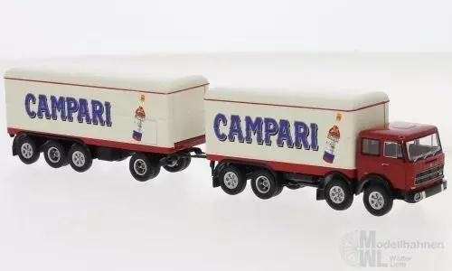 Brekina 58543 - Fiat 691 Millepiedi Kofferzug 1970 Campari H0 1:87