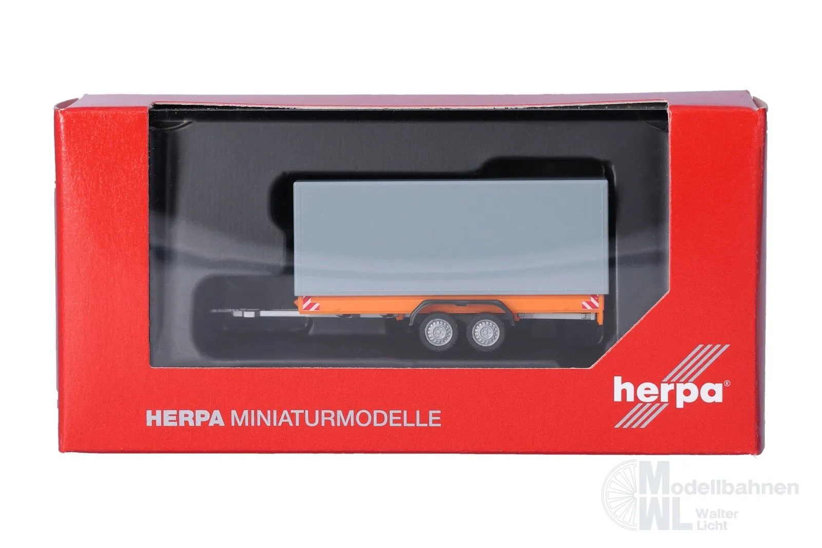 Herpa 055468 - Tandem-Planenanhänger für LKW 7,5t orange/grau H0 1:87