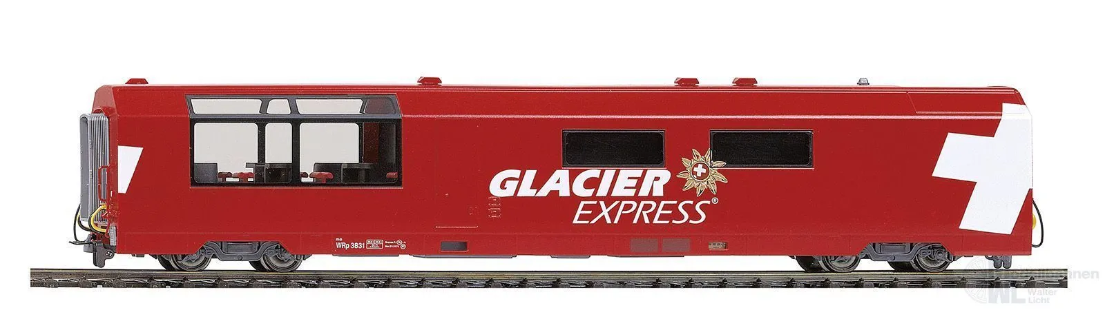 Bemo 3289132 - Servicewagen RhB Ep.VI Glacier Express WRp 3832 H0m