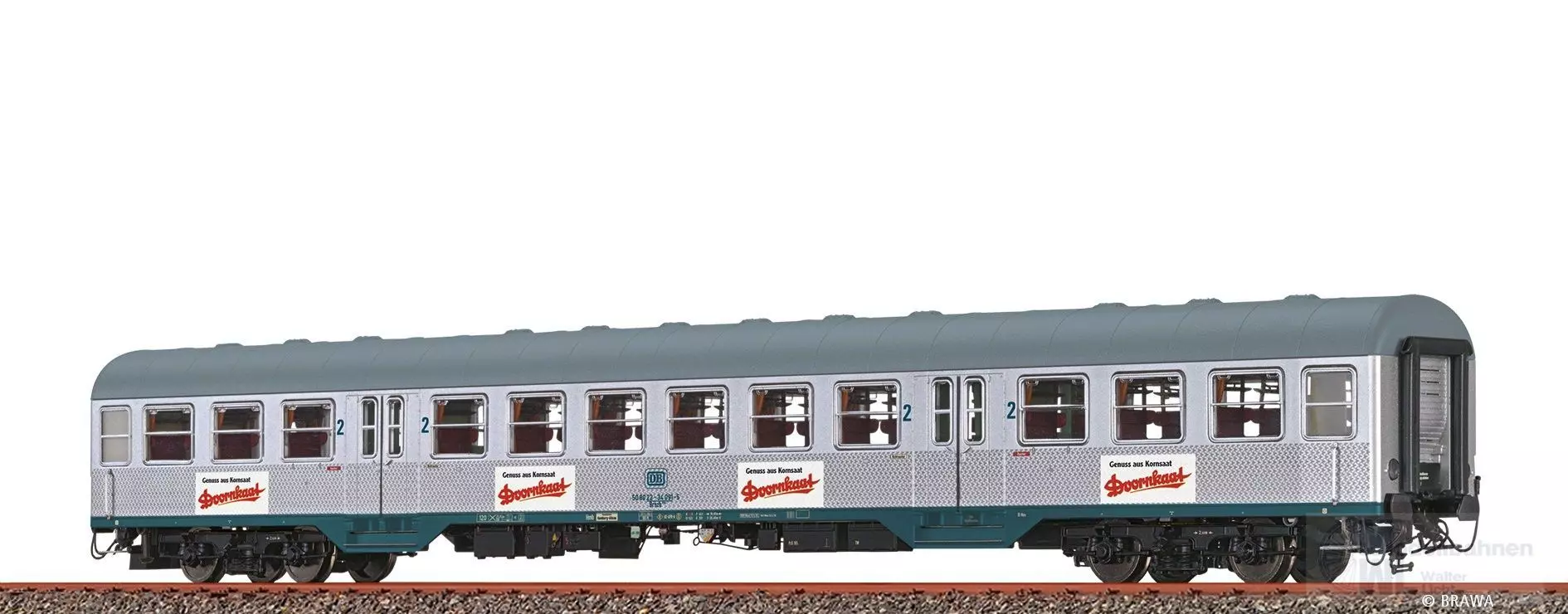 Brawa 46665 - Nahverkehrswagen DB Ep.IV 2.KL. Brnzb724 Doornkaat H0/GL Beleuchtung