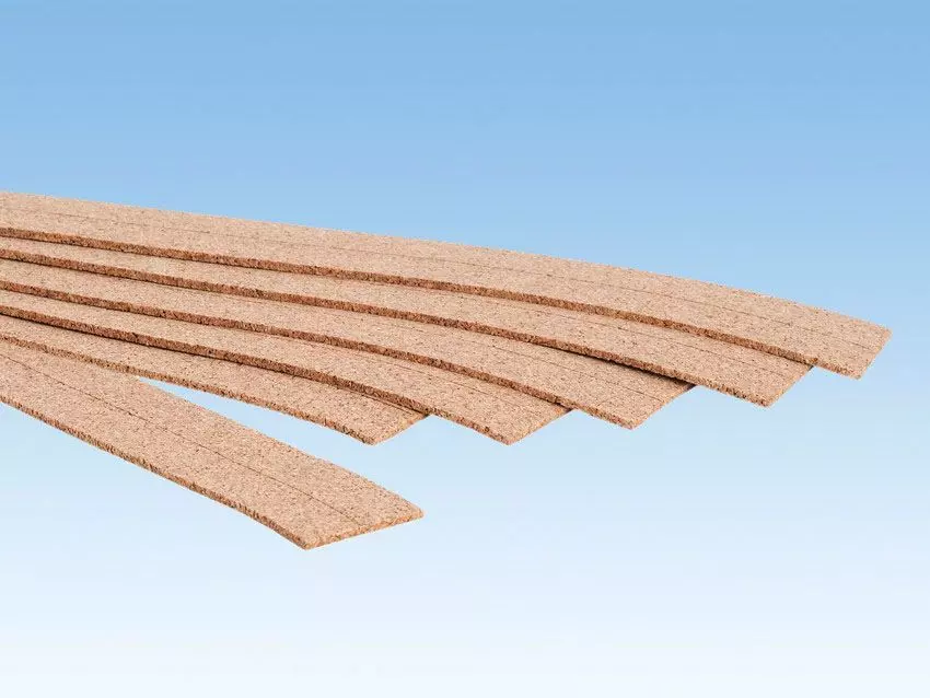 Noch 50462 - Kork-Gleisbettung, 3 mm hoch 18 Stück, je 3,6 x 50 cm (Länge 9 m) TT 1:120/H0m