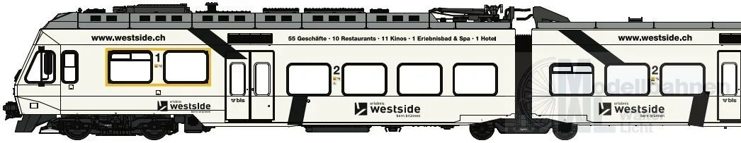 LS Models 17203DCS - Triebzug RABe 525 NINA BLS/Westside Ep.VI 3.tlg. H0/GL Sound
