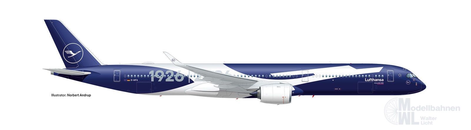Herpa 539524 - Airbus A350-1000 Lufthansa 100 Jahre 1:500