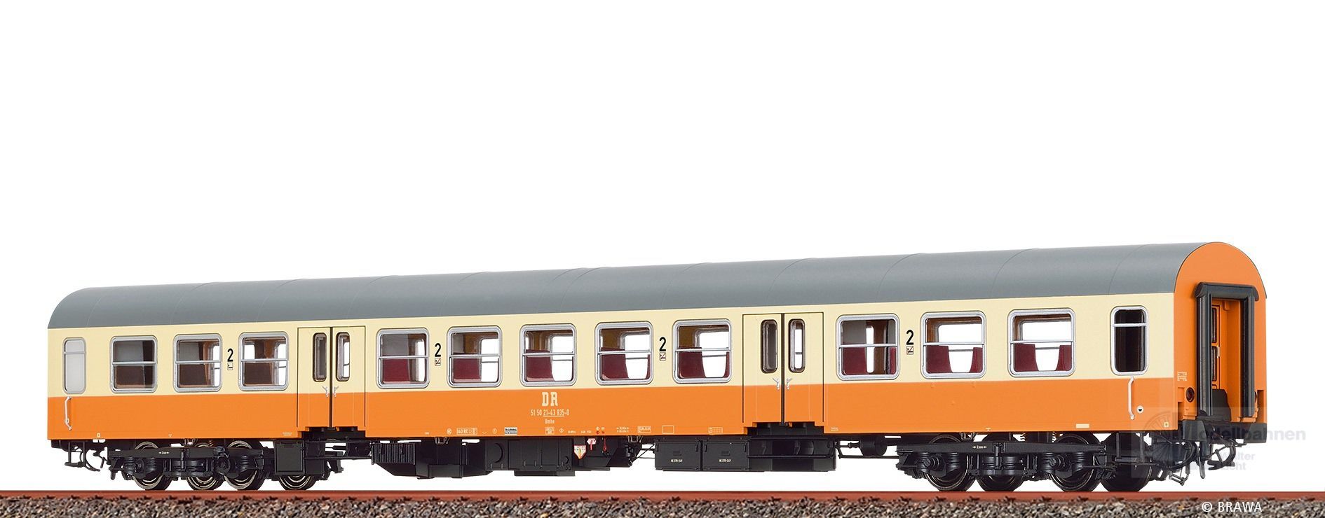 Brawa 51143 - Reisezugwagen DR Ep.IV 2.Kl. Bmhe Städteexpress DR H0/GL