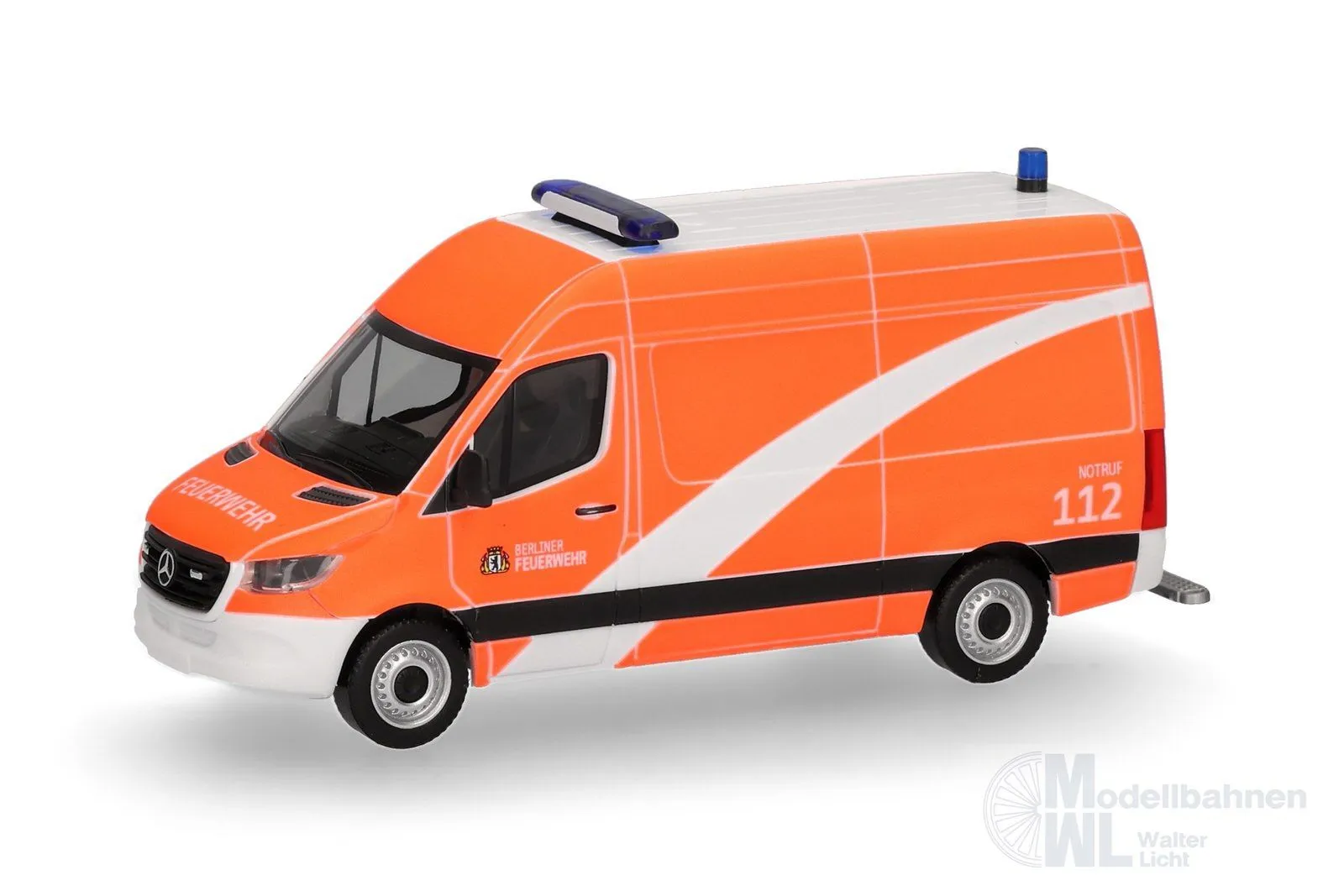Herpa 099240 - Mercedes-Benz Sprinter 18 Kasten Hochdach NKTW Berliner Feuerwehr H0 1:87