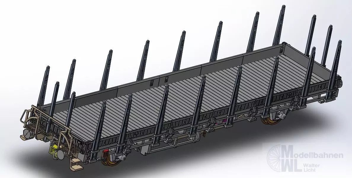 Exact Train 23811 - Rungenwagen DB Ep.IVa UIC Kbs 442 mit Bremserbühne H0/GL