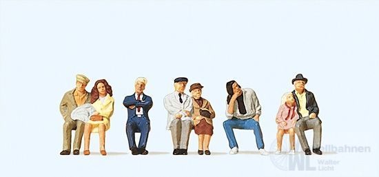 Preiser 10384 - Sitzende Fahrgäste für Bus und Bahn H0 1:87