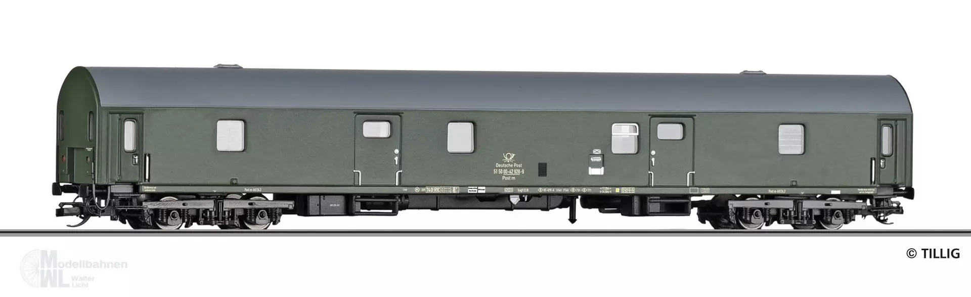 Tillig 16819 - Bahnpostwagen Deutsche Post Ep.IV Post me-bll/24 TT 1:120