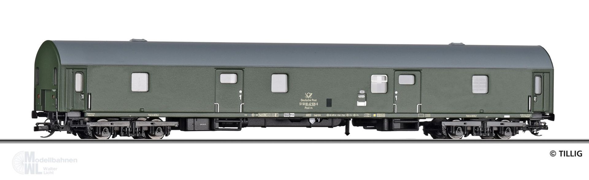 Tillig 16819 - Bahnpostwagen Deutsche Post Ep.IV Post me-bll/24 TT 1:120