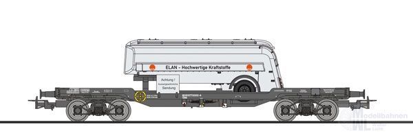 Liliput 235788 - Flachwagen ÖBB Ep.IV 977 0 000-4 ELAN Tankauflieger H0/GL