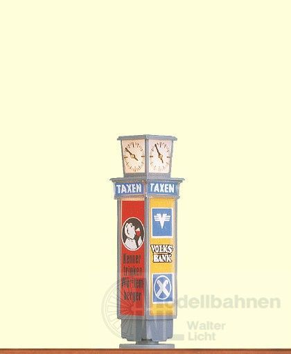Brawa 5761 - Reklamesäule mit Uhr beleuchtet H0 1:87 Brawa 5761 - Reklamesäule mit Uhr beleuchtet H0 1:87