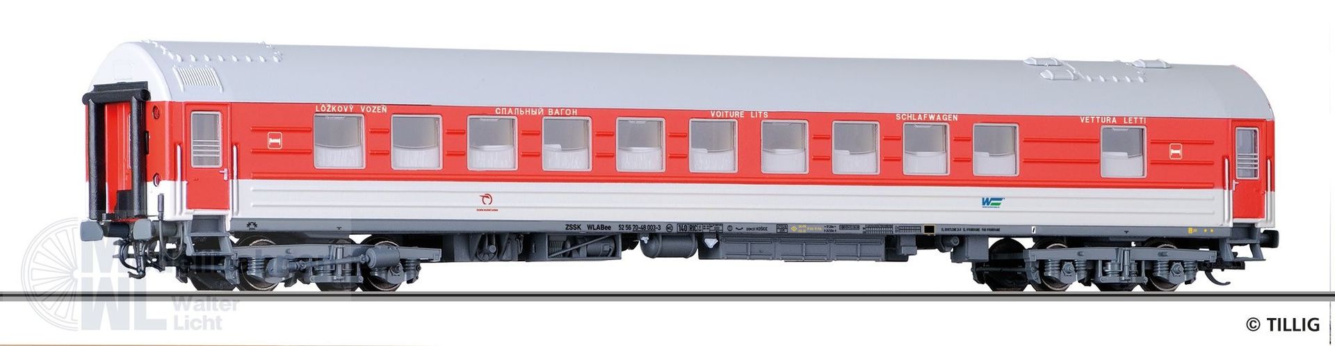 Tillig 16710 - Weitstreckenschlafwagen ZSSK Ep.VI TT 1:120