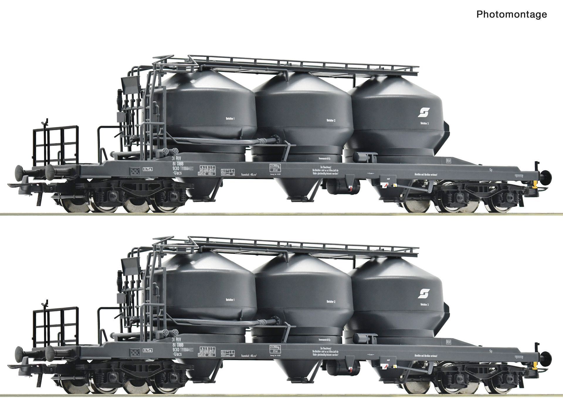 Roco 6600383 - 2er Set Silowagen Uacs ÖBB