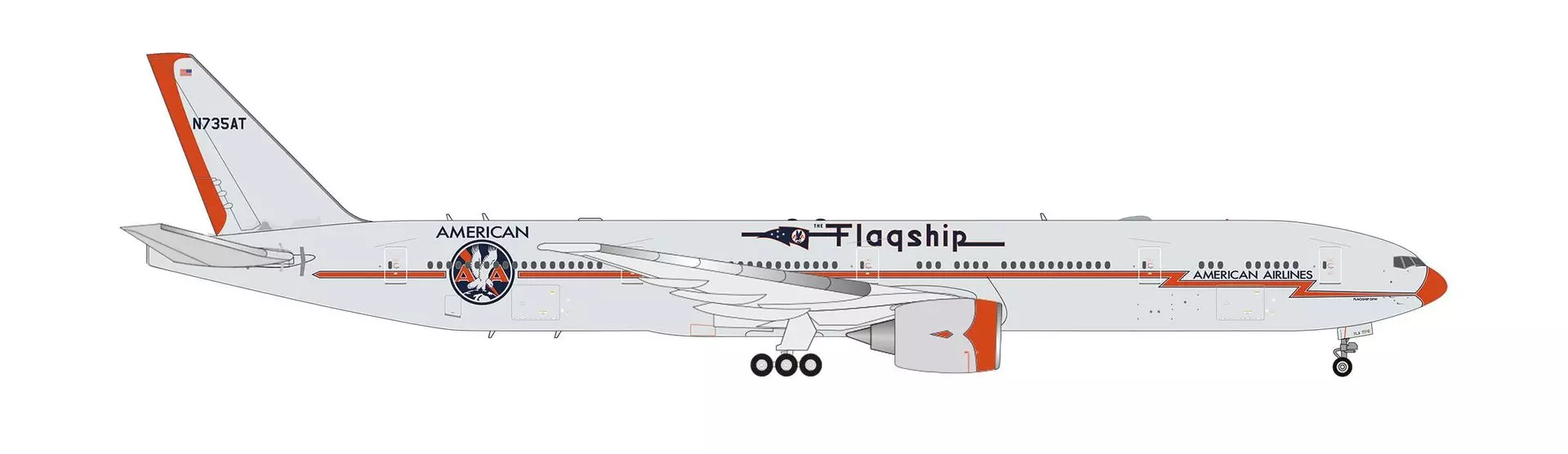 Herpa 539173 - Boeing 777-300ER AA FlagshipHeritage 1:500