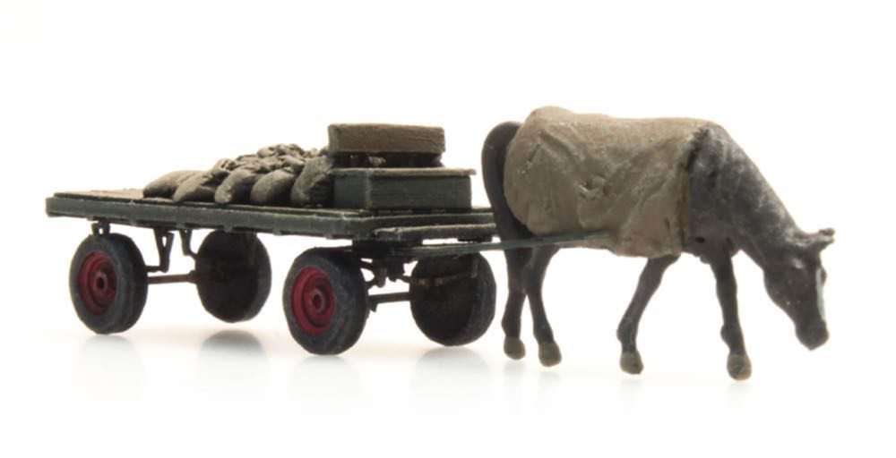 ARTITEC b.v. 312012 - Kohlenwagen mit Pferd TT 1:120