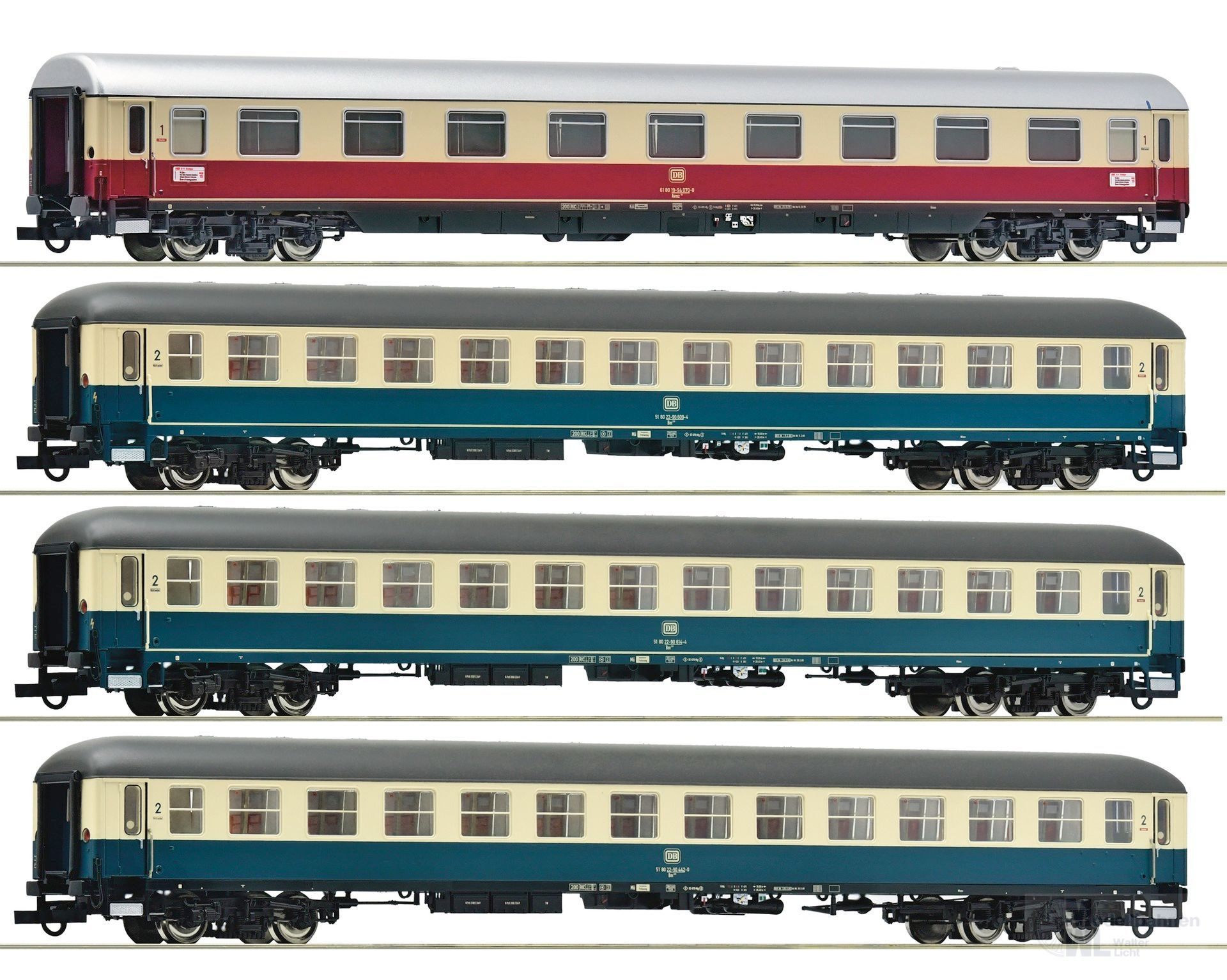 Roco 6200154 - Personenwagen Set DB Ep.IV 4.tlg. IC 511 Chiemgau H0/GL