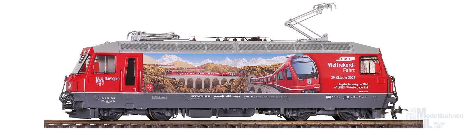 Bemo 1759176 - E-Lok Ge 4/4 III 644 RhB Ep.VI Weltrekord-Fahrt H0/GL Sound