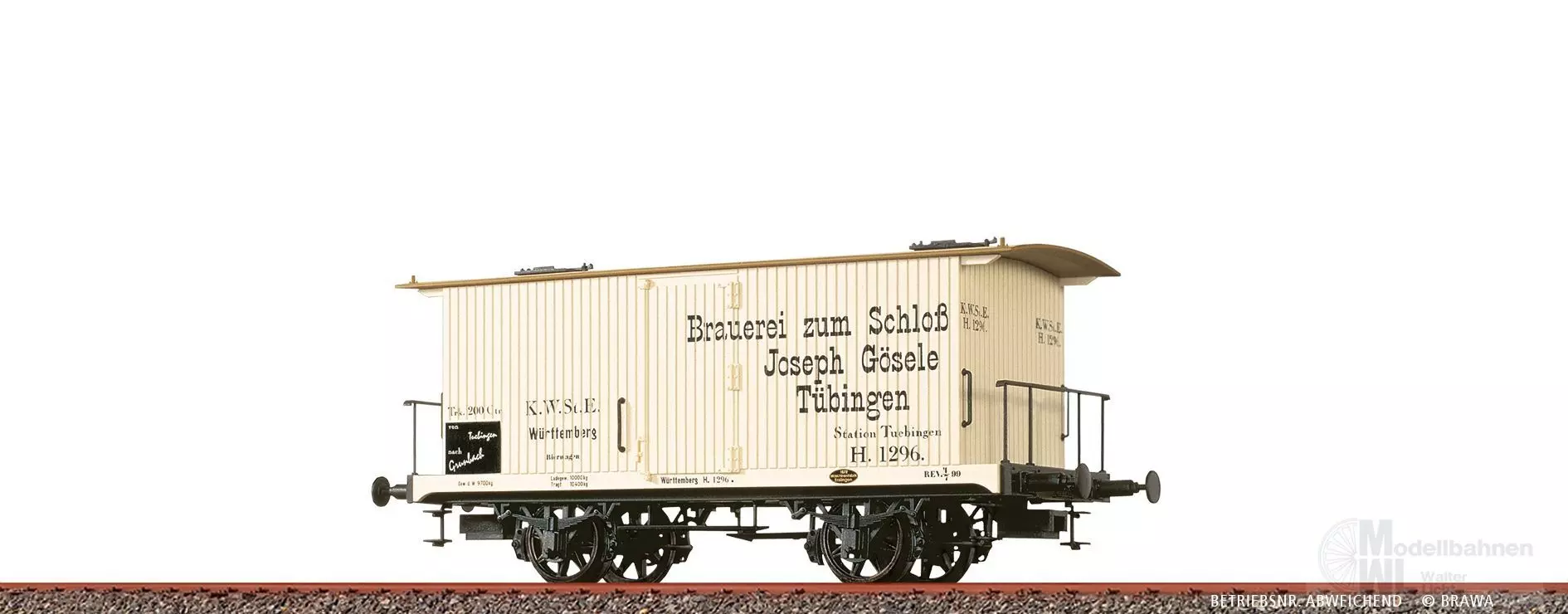 Brawa 47731 - Güterwagen ged. K.W.St.E. Ep.I Brauerei zum Schloss H0/GL
