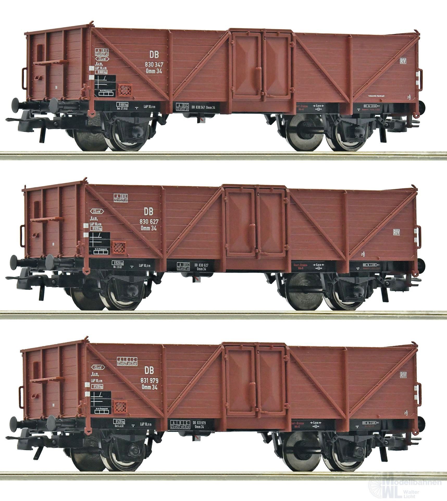 Roco 6600075 - Güterwagen Set DB Ep.III 3.tlg. H0/GL Roco 6600075 - Güterwagen Set DB Ep.III 3.tlg. H0/GL
