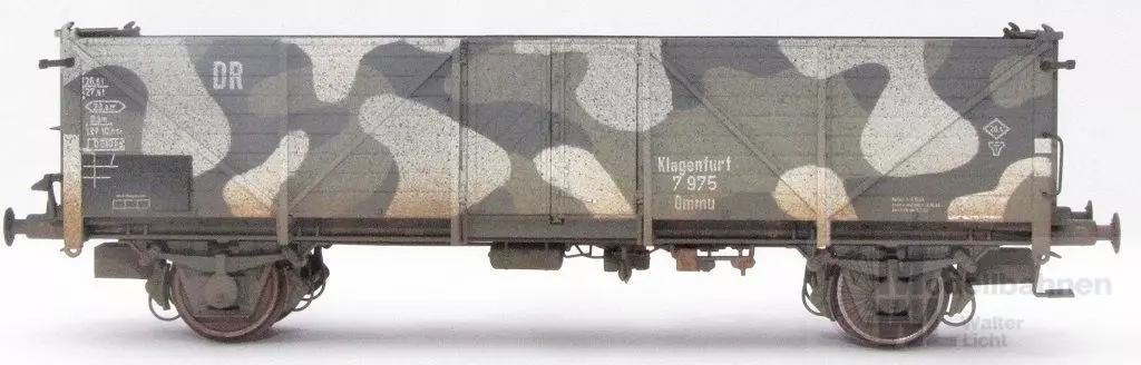 Exact Train 22084 - Güterwagen offen DRG Ep.II Klagenfurt Camouflage gealtert H0/GL