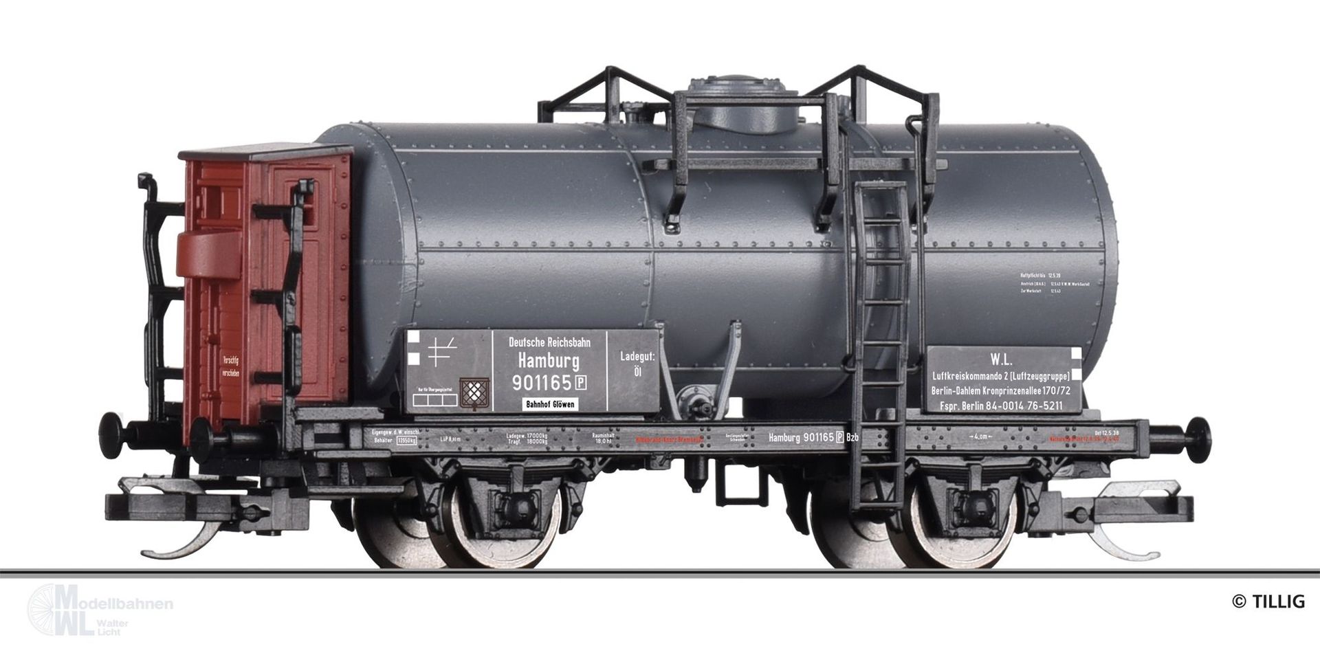 Tillig 95775 - Kesselwagen DRG Ep.II Luftkreiskommando 2 TT 1:120