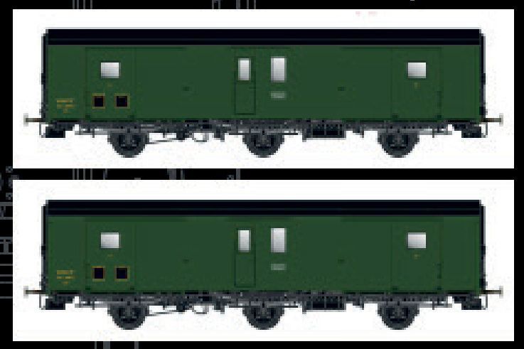 LS Models MW102 - Packwagen Set SNCF Ep.IIIb Dqd2m Schlußlicht 2.tlg. H0/GL