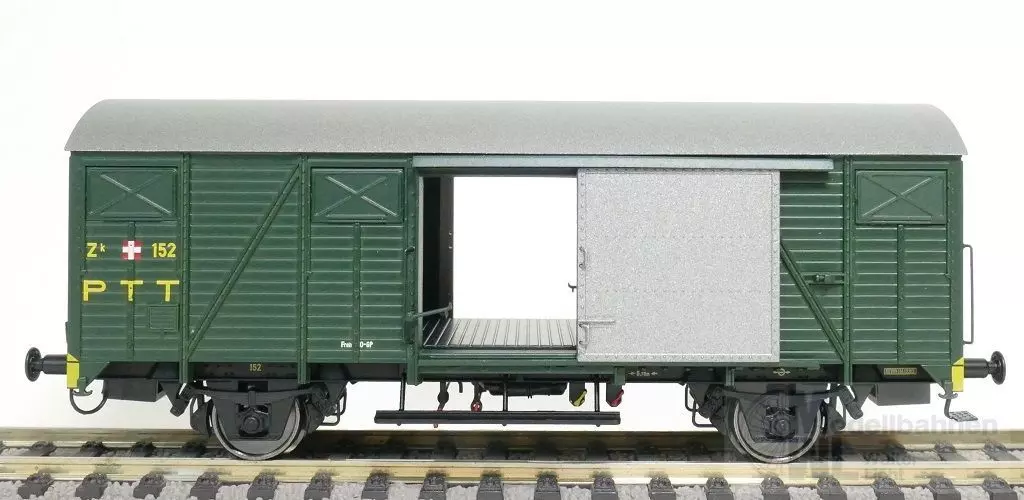 Exact Train 20949 - Güterwagen gedeckt SBB Ep.III PTT grün Zk H0/GL