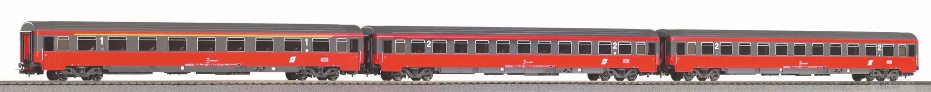 Piko 58225 - Schnellzugwagen Set ÖBB Ep.IV Eurofima 1x 1. Kl. + 2x 2. Kl. 3.tlg. H0/GL